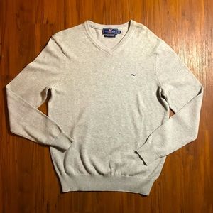 Mens Vineyard Vines Gray Cashmere Cotton Pullover